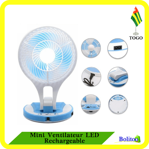 Mini Ventilateur LED Rechargeable