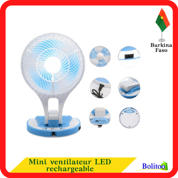 Mini Ventilateur LED Rechargeable
