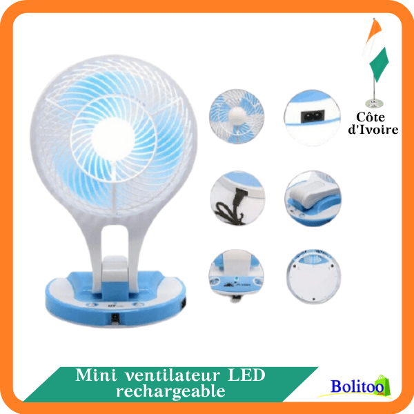Mini ventilateur LED rechargeable