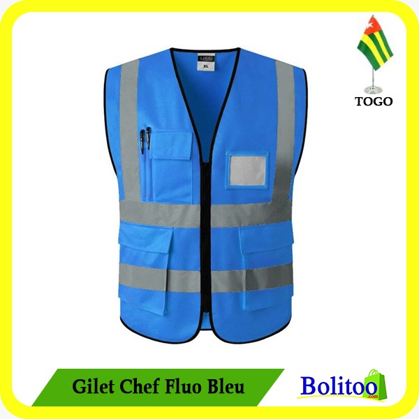 Gilet Chef Fluo Bleu