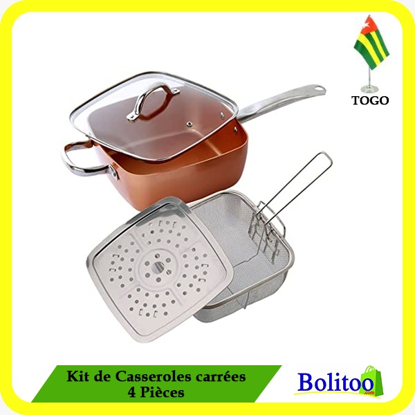 Kit de casseroles carrées 4 pièces