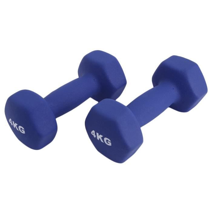 Wonder Core, Dumbbell Néoprène – 4 kg – Blauw, poids, haltères, haltères,  musculation