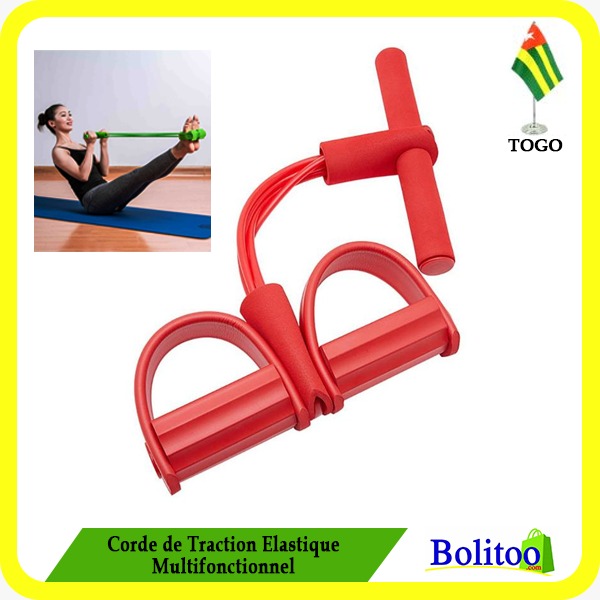 Abaodam Fitness Sports Corde de traction pour yoga Rouge