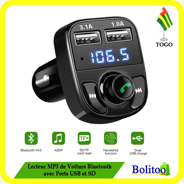 TD® voiture mp3 voiture Bluetooth voiture mains libres émetteur FM voi –