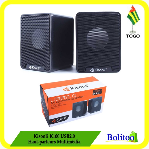 Kisonli – K100 USB 2.0 Haut parleur Multimédia