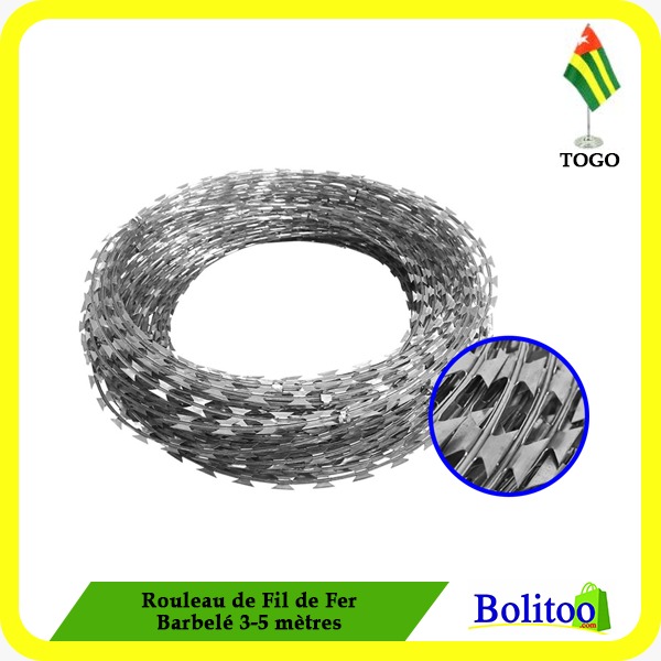 Rouleau de Fil de Fer Barbelé 3-5m