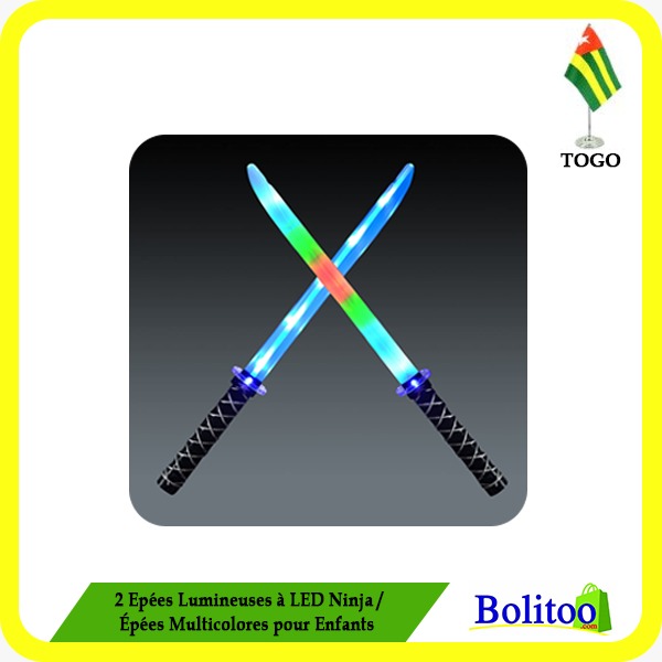 2 Épées Lumineuses à LED ninja pour enfants