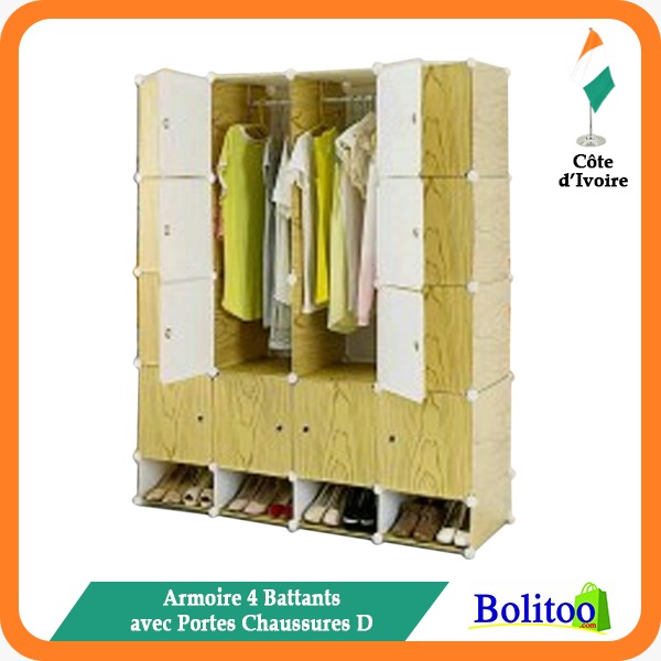 Armoire 4 Battants Portes Chaussures