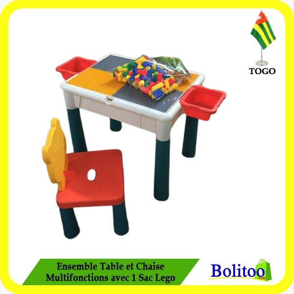 Ensemble Table et Chaise Multifonction avec 1 Sac Lego