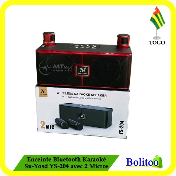 Enceinte Bluetooth Karaoké Su-Yosd YS-204 avec Micros