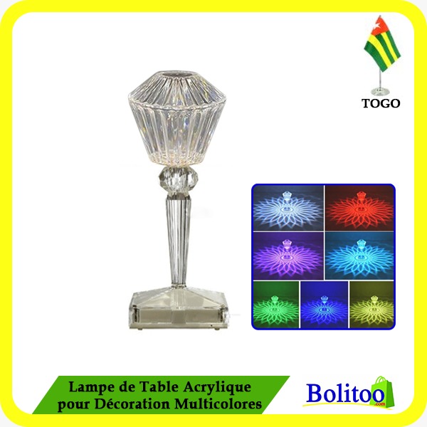Lampe de Table Acrylique Multicolores