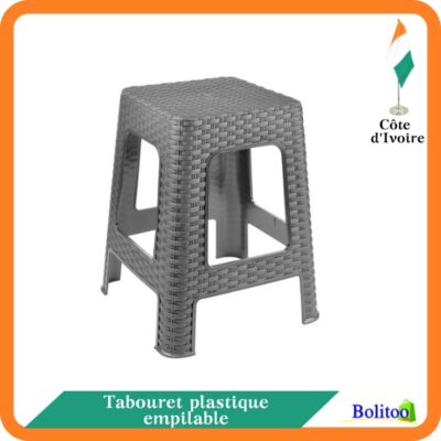 Tabouret En Plastique Blanc Acan - 37x37x46,5 Cm, Pour Salle De Bain Ou Cuisine
