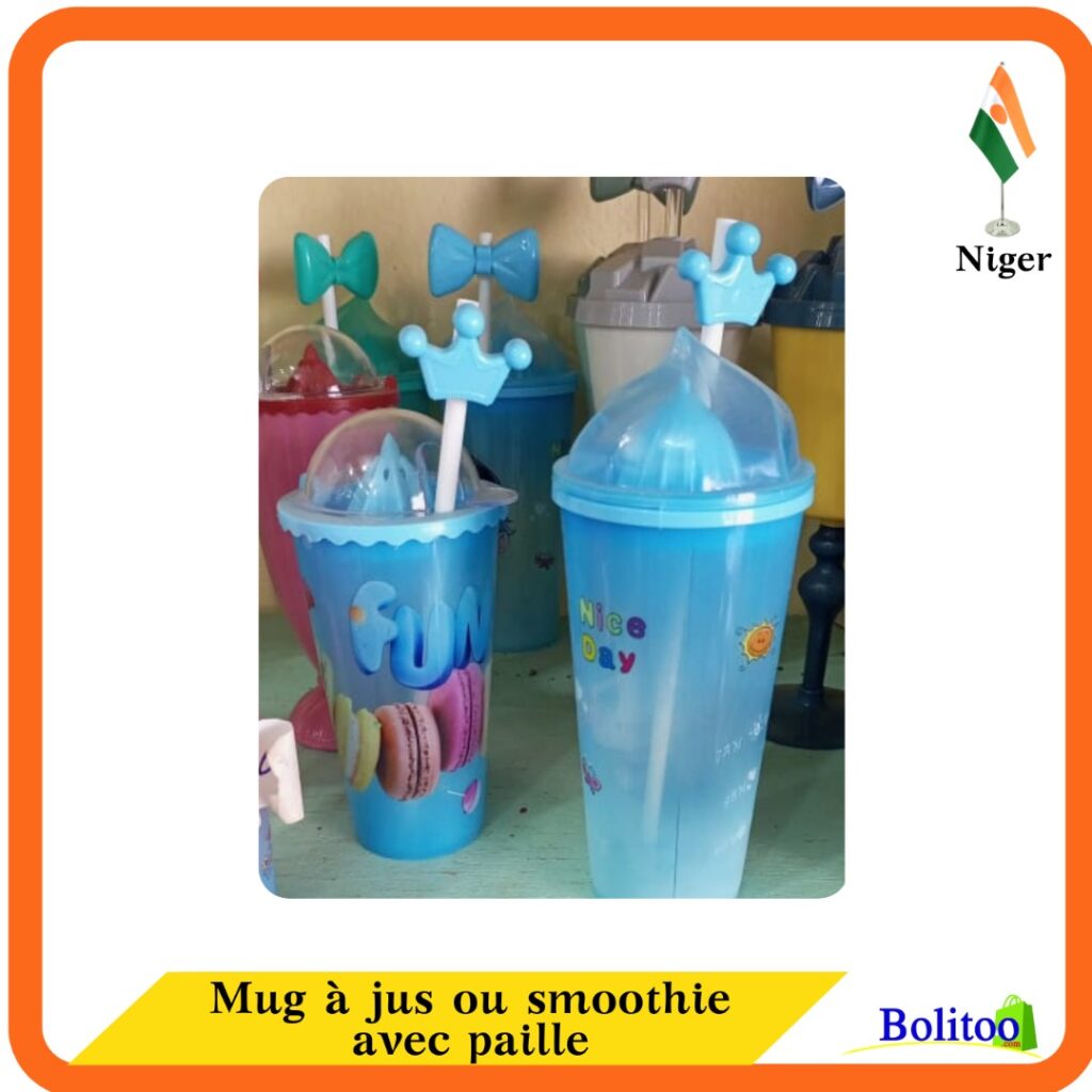 Mug à Jus ou Smoothie avec Paille