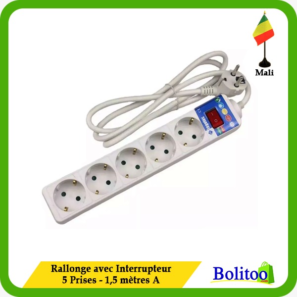 Rallonge multiprise - Light Waves - 5 Prises - (Prix en fcfa