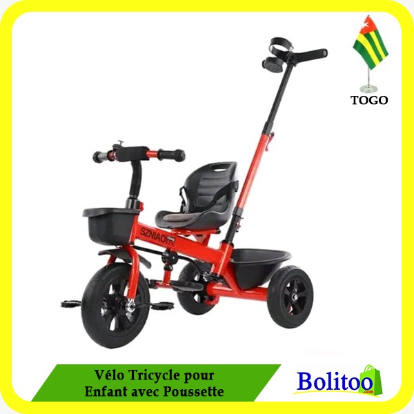 Vélo Tricycle pour Enfant avec Poussette