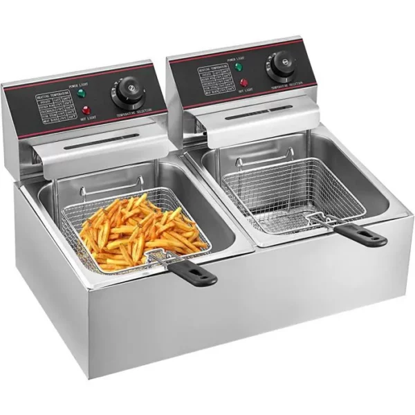 Friteuse Electrique INOX à Double Réservoir 12L