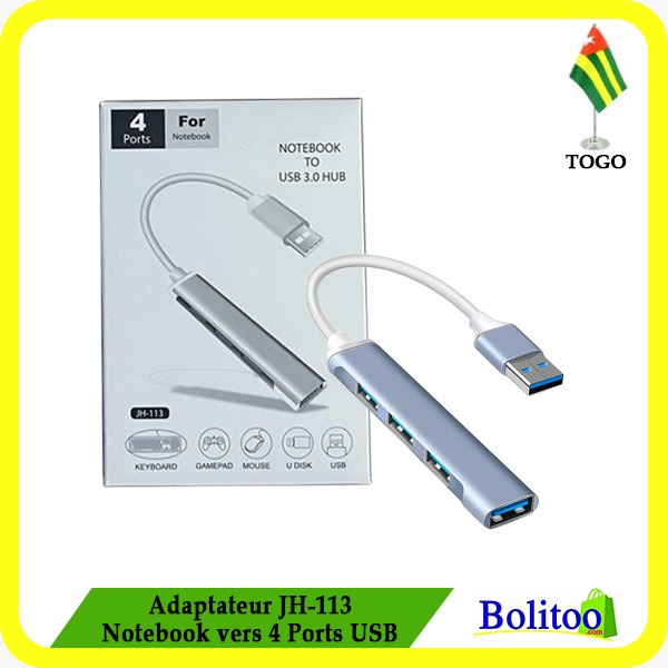 Adaptateur JH-113 Notebook vers 4 Ports USB