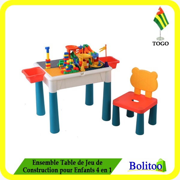 PlayBuild Ensemble de table de jeu 4 en 1 pour enfants - Ensemble
