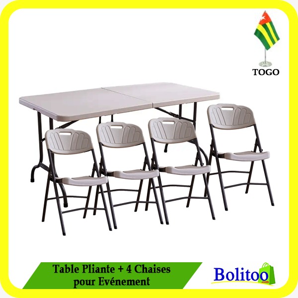 Table Pliante + 4 Chaises