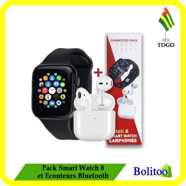 Pack Smart Watch 8 et Ecouteurs Bluetooth
