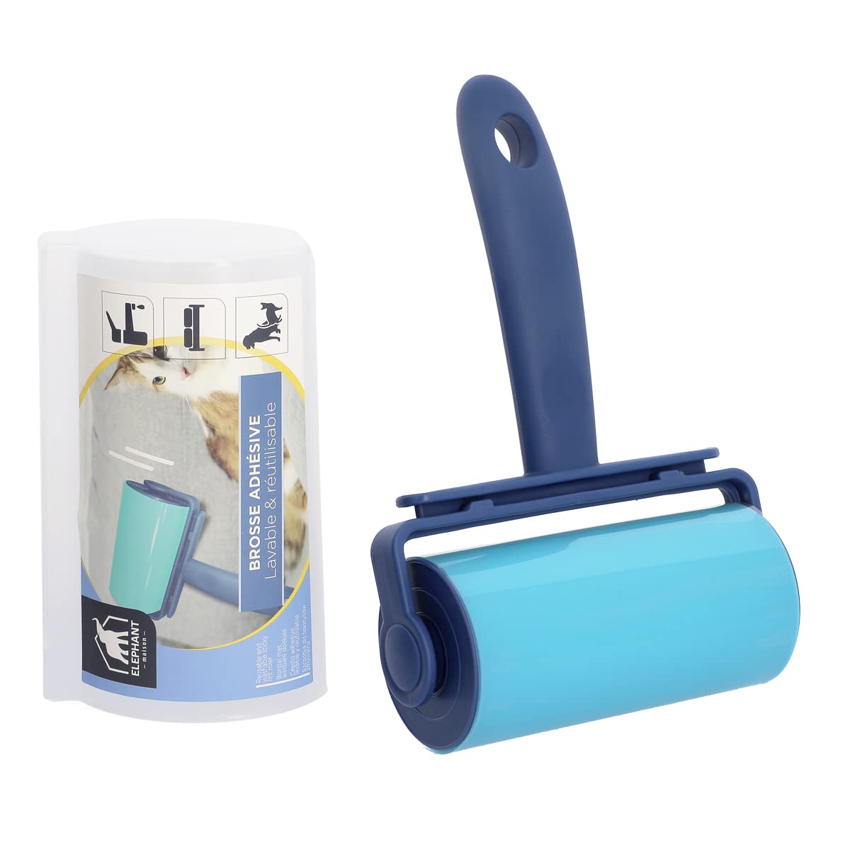 Brosse Adhésive Longue - Enlève Poussière, Poils D'Animaux - Manche Télescopique, Papier Remplaçable - Pour Canapé, Vêtements, Voiture