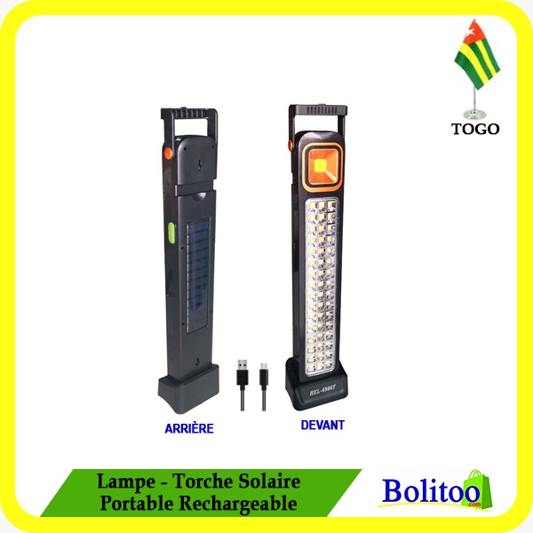 Lampe - Torche Solaire Portable Rechargeable