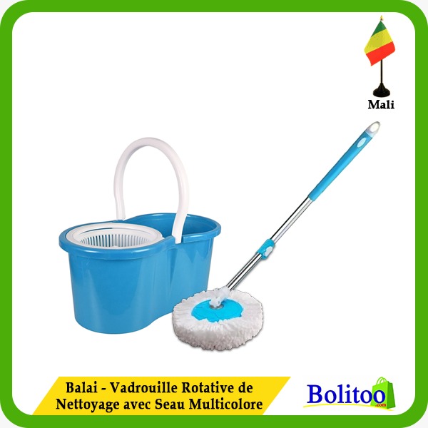 Balai - Vadrouille Rotative de Nettoyage avec Seau Multicolore
