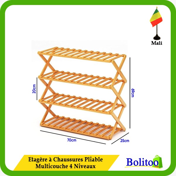 Etagère à Chaussures Pliable Multicouche