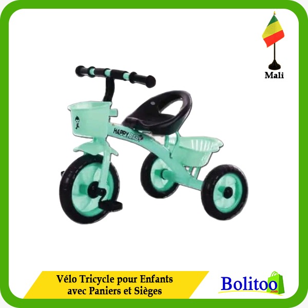 Vélo Tricycle pour Enfants avec paniers et Sièges