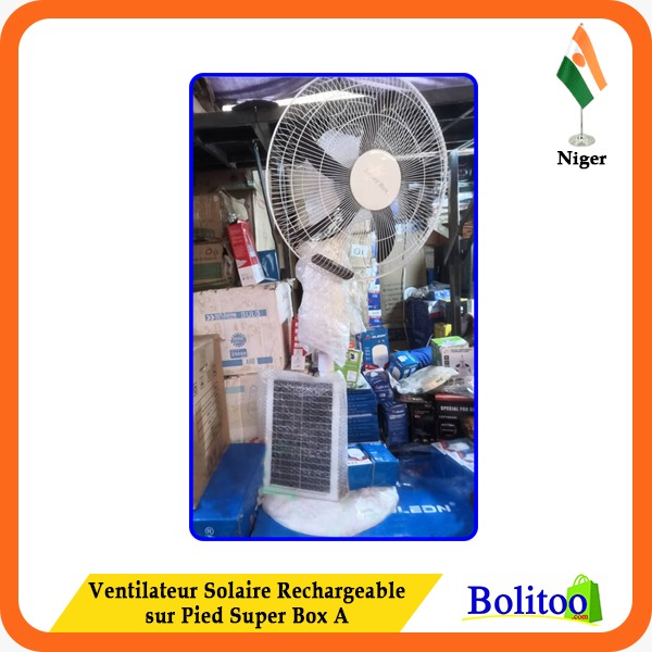 Ventilateur Solaire Rechargeable sur Pied Super Box
