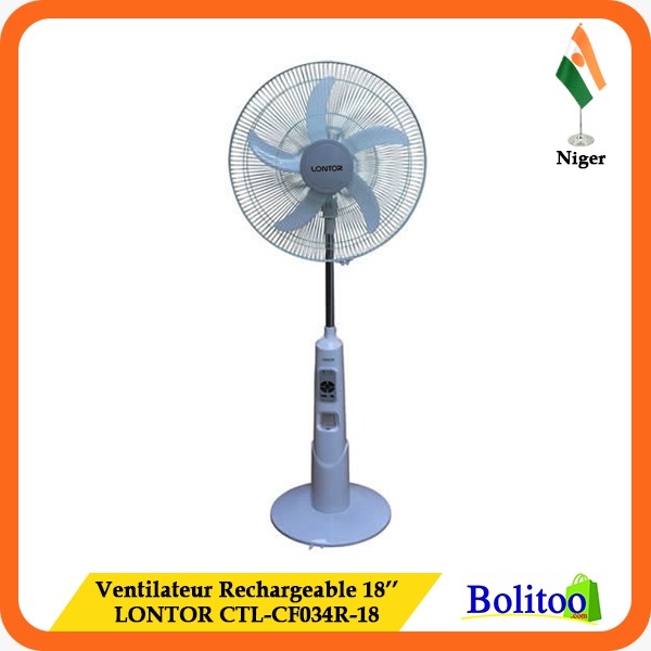 Ventilateur Rechargeable 18" LONTOR CTL-CF034R-18