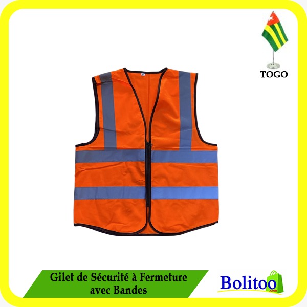 Gilet de Sécurité à Fermeture avec Bandes