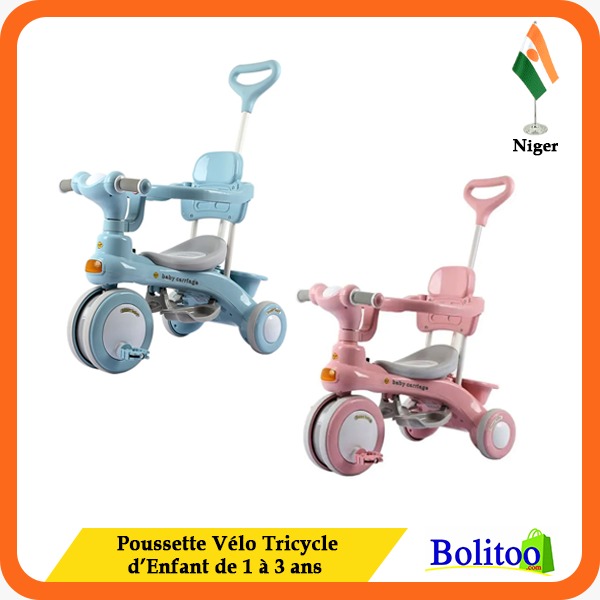 Poussette Vélo Tricycle d'Enfant de 1 à 3 ans