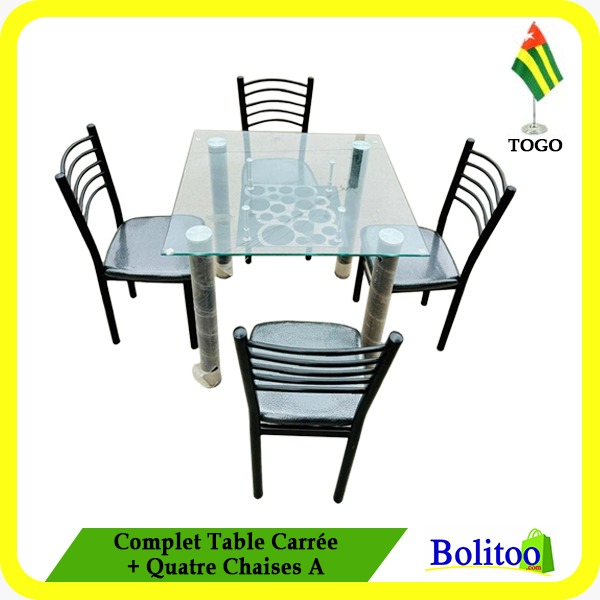 Complet Table Carrée + 4 Chaises