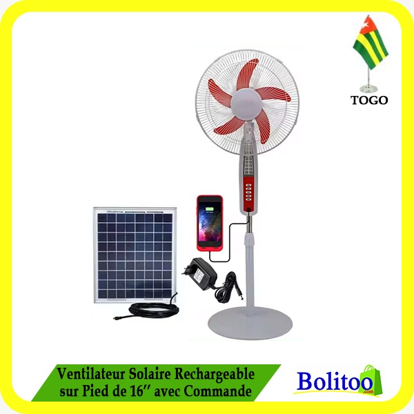 Ventilateur Solaire Rechargeable