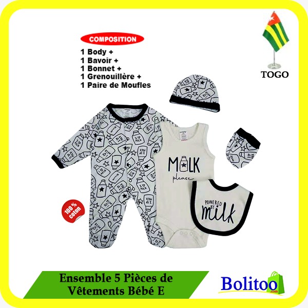 Ensemble 5 Pcs de Vêtements Bébé