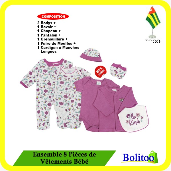 Ensemble 8 Pcs de Vêtements Bébé