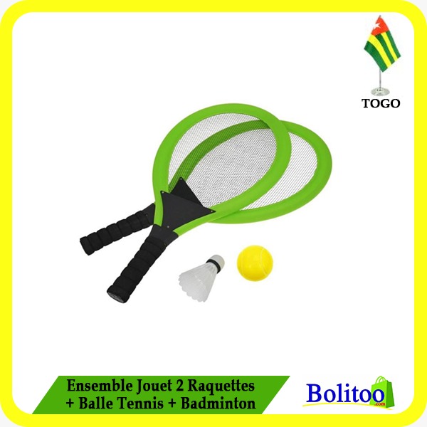 Ensemble Jouet 2 Raquettes + Balle Tennis + Badminton