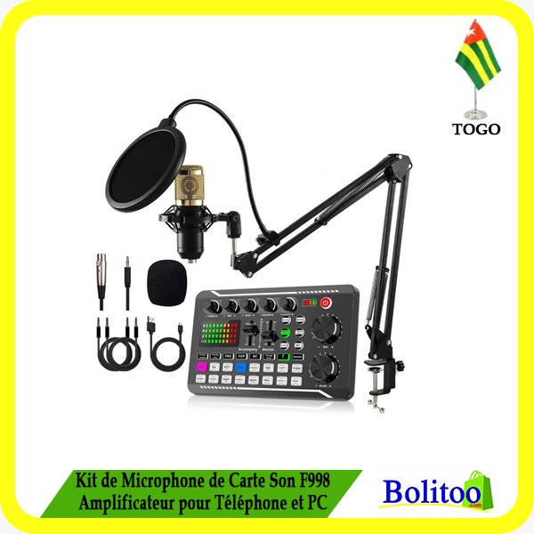 Kit de Microphone de Carte de Carte Son F998 Amplificateur pour téléphone et PC