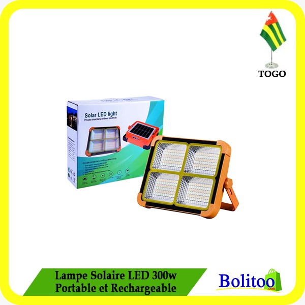 Lampe solaire LED 300W Portable et Rechargeable