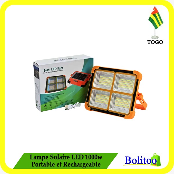 Lampe solaire LED 1000W Portable et Rechargeable