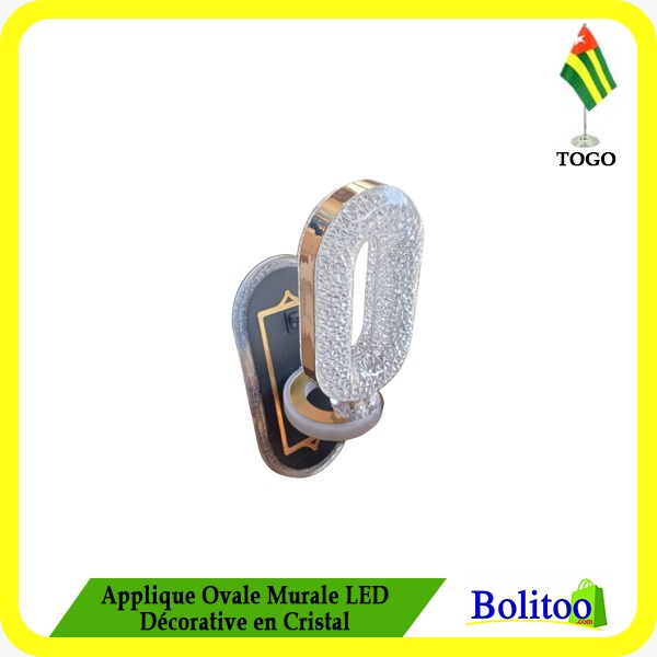 Applique Ovale Murale LED Décorative en Cristal