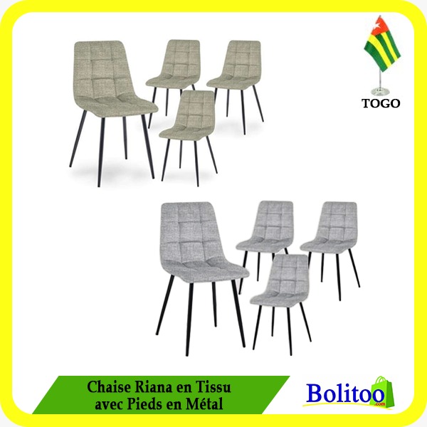 Chaise Riana en Tissu avec Pieds en Métal