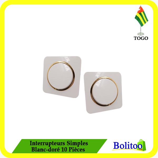 Interrupteurs Simples Blanc doré