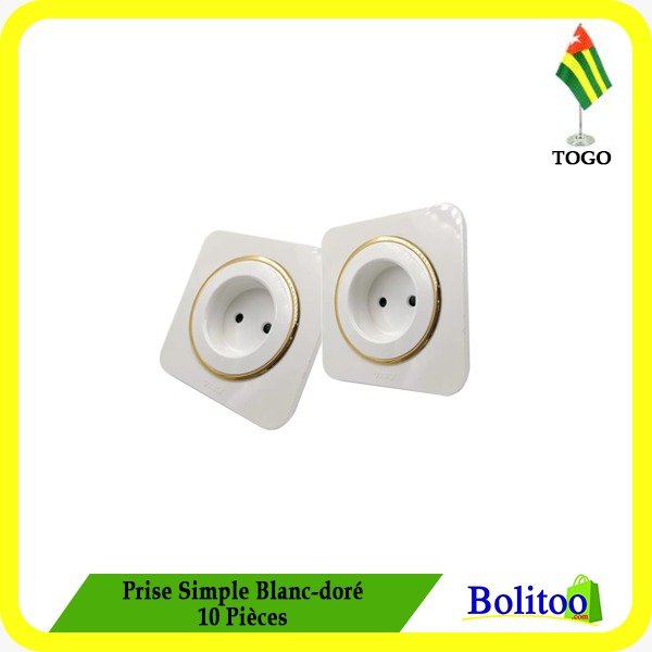 Prise simple Blanc-doré