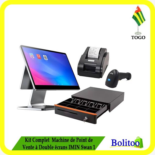 Kit Complet Machine de Point de Vente à Double Écrans IMIN Swan 1