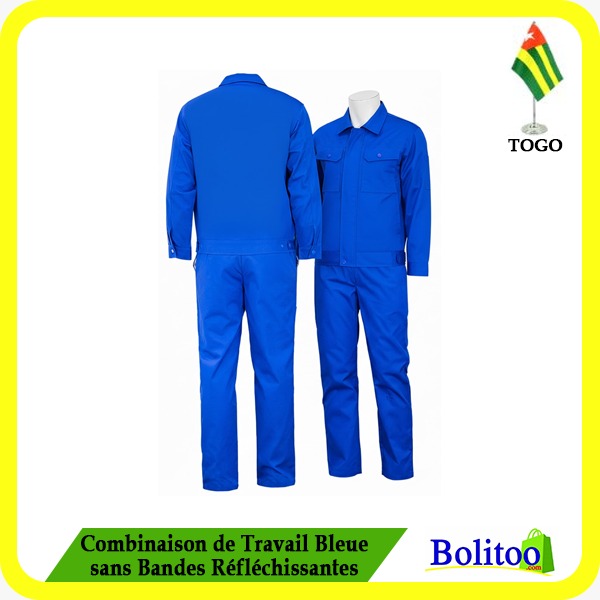 Combinaison de Travail Bleue sans Bandes Réfléchissantes