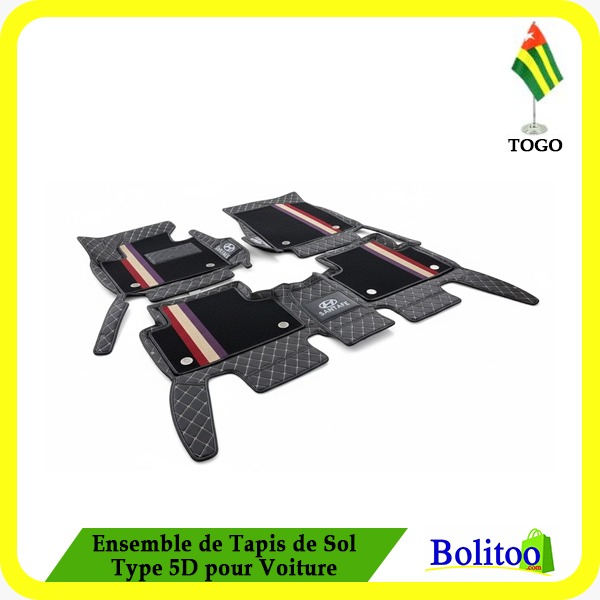 Ensemble de Tapis de Sol Type 5D pour Voiture