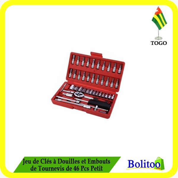 Jeu de Clés à Douilles et Embouts de Tournevis de 46Pcs