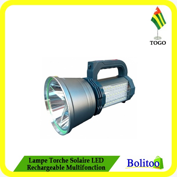 Lampe Torche Solaire LED Rechargeable Multifonction